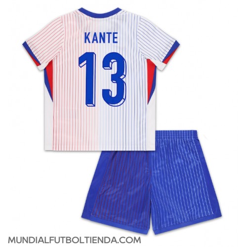 Camiseta Francia Kante #13 Segunda Equipación Replica Eurocopa 2024 para niños mangas cortas (+ Pantalones cortos)